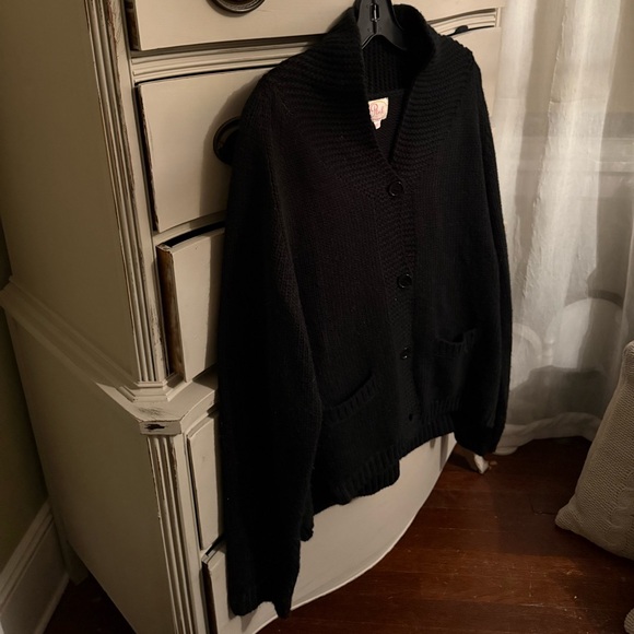 Pink Pineapple Shawl Collar Button Down Apres Ski Cardigan Sweater - Picture 5 of 8